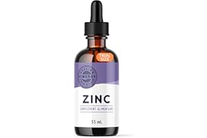 Vimergy Zinc Liquide 55 ml – Format Voyage, 27 Portions – Complément de Zinc Liquide – Bon pour le Métabolisme et les Os – Antioxydant – Sans Sucre Raffiné – Sans Gluten, Sans OGM, Végan, Paléo-Amical