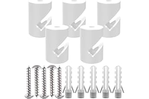 ZOHAR 5 Stück Wand- und Deckenpins Weiß für Textilkabel Deckenbefestigung Affenschaukel Aufputz-Kabelhalter für Lampe DIY mit Schrauben und Dübeln