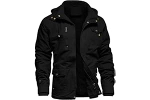 Dr.Cyril Męska kurtka zimowa na co dzień z podszewką polarową bawełna gruba wojskowa taktyczna bluza z kapturem płaszcze robocze z kieszeniami cargo