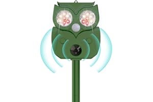 MENGMEI Cat Repellent for Gardens, Ultrasonic Cat Deterrent Solar Powered Animal Cat Scarer with Motion Detection, Suitable for Repelling Cats, Squirrels, Pigeons, Foxes, Rodents, Rats, Pigeon