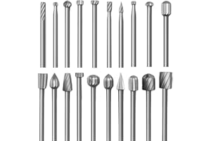 Amztour Set Di Frese Rotanti In Carburo Di Tungsteno 20 Pezzi HSS Per Intagliare Il Legno Per Legno Metallo E Plastica Per Intaglio Molatura E Lucidatura Compatibili Con Utensili Rotanti