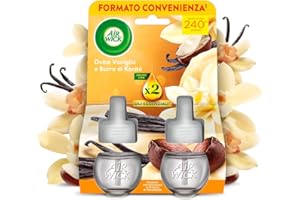 AIRWICK Air Wick Diffusore Elettrico di Oli Essenziali, 2 Ricariche per Diffusore Elettrico alla Fragranza Dolce Vaniglia e Burro di Karitè, Profumatore per Ambienti Elettrico con Oli Essenziali