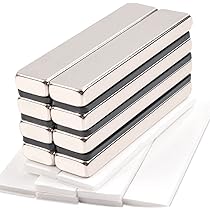 40 Magneti Al Neodimio Rettangolari 20x10x2mm - Forti, Per Frigorifero, Lavagna, Ufficio - Rivestimento Nichel