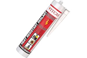 VITCAS Heat Resistant Sealant - Excellent adhesion - Converts to rock - Simple to use - Heavy duty – Fixing Ceramic – Glass - Metal - 1300 C - 310ml