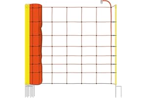 VOSS.farming Malla eléctrica para ovejas, Cabras, Rollo de 50m de Longitud y 90cm de Altura, 14 Postes de Punta Doble y Kit de reparación