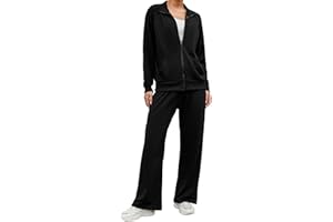 Terecey Tuta Sportiva Donna Completa 2 Pezzi Tuta Invernale Ginnastica Elegante Tute Ginnastica Felpata Casual Abbigliamento per Jogging Correre Fitness S-XXL