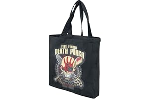 Five Finger Death Punch Got Your Six Unisex Multicolour Band Merch Band Music Shoulder Bag, multi-coloured, Standard - 10oz Fair Trade, Recycled Cotton - 42cm x 37cm - Gusseted - Offical Merchandise