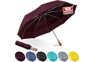 LFLFWY 3T Wind Armor Travel Umbrella Compact Easy Auto Open Close Folding Umbrellas for Rain Windproof Umbrella for Women and Men Durable Real Wood Handle Portable Fits Backpack Car