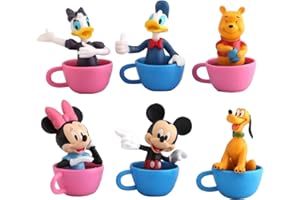 MODALI 6 Stück Mini Figuren Set,Minnie Disney Mickey Cake Topper,Minnie Disney Mickey Toppers Party Kuchen Dekoration Supplies,Kindergeburtstag Deko,Tortendeko Junge,Geburtstags Party liefert