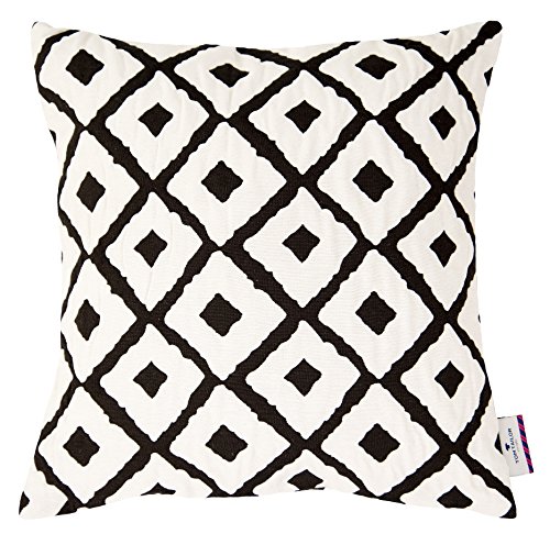 TOM TAILOR 562416 Kissenhülle T-Small Squares, 40 x 40 cm, weiß / schwarz