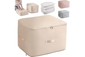 XIEXIESHER Organizador Autocomprimible Que Ahorra Espacio, Organizador De AutocompresióN, Grande, Bolsa De Almacenamiento Autocompresible, Para Edredones, Ropa, Mantas (Albaricoque, L)