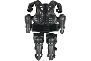 LAANCOO Body Armour, Motocross Body Armour Vest for 5-13 Years Kids Motorbike Suit with Knee Pad and Elbow Pad Motorcycle Protective Gear Set