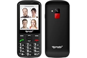 simvalley MOBILE Seniorenhandy mit Kamera: Komfort-Handy mit Garantruf Premium, Bluetooth & XXL Farb-Display (Notruf Handys, Kindertelefon, Rentner Telefon)