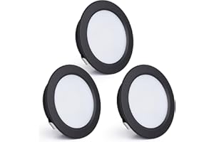 KYOTECH Faretti da Incasso a LED 230V, 4W 440LM Faretti LED da Soffitto Ultrapiatti 16mm 4000K Bianco Neutro Foro 55-60mm per Cucina, Soggiorno, Camera da Letto, Nero, Set da 3