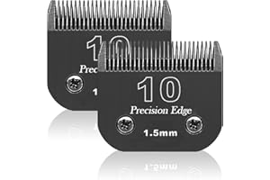 BESTBOMG Cuchilla de repuesto para aseo de perros, compatible con las series Heiniger/MOSER Max45 /Andis/Oster A5/Wahl 10KM Series Recortadora para perros, tamaño 10 1/16" (1,5 mm), longitud de corte, 2