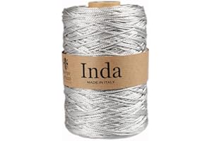 BORGO DE' PAZZI FIRENZE Cordino per Borse a Uncinetto, 2mm in Polipropilene (Grigio perla 1), Filati per Uncinetto e Ferri, Made in Italy, BORGO DE’ PAZZI FIRENZE