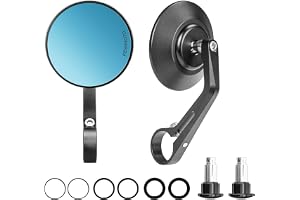 kemimoto Motorcycle Handlebar Bar End Mirrors Rearview Mirror Universal 7/8" Handle Round for Suzuki Honda Kawasaki Scooters DUCATI Aprilia