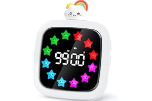Yunbaoit Minuteur Visuel, Compte à Rebours Silencieux Rechargeable de 99 Minutes, 9 Couleurs D'affichage Optionnelles, Outil de Gestion du Temps pour Les Enfants et Les Adultes (Arc-en-Ciel)