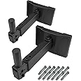 BIGalleons HW-339 Speaker Wall Ceiling Mount Stand, Rotatable Angle, Adjustable Swivel Tilt Speaker Mount Bracket, Home Surround Sound System 100 Lbs Capacity Screw Hidden(2 Packs, Black)