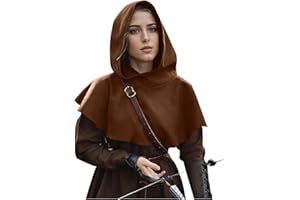 keland Disfraz Capucha Medieval Capa con Capucha Halloween para Mujeres Hombres (A-Marrón)