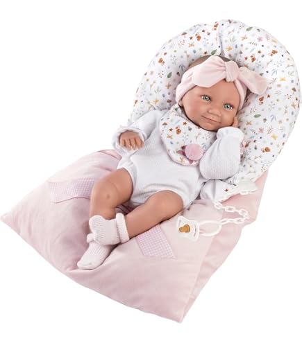Llorens Mimo Doll - Smiles Pyjama Grey, 42cm Soft Doll