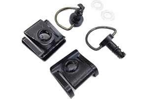 HASkulle Pièces de moto noires à dégagement rapide de style Dzus pour moto 1/4 de tour - 15 mm - Anneaux en D - 2 pièces noires