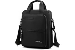 ZHONGNINGYIFENG Męska torba na laptopa o przekątnej ekranu 14", nylonowa, duża, torba na ramię, biznesowa, wodoodporna, na co dzień, czarna torba crossbody do pracy, podróży, na zewnątrz, Czarny