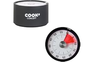 COOK CONCEPT - KM4077 Temporizador Magnético Práctico para Cocina - Indicador de Tiempo con Zona Roja - Diseño Colorido - Tamaño Único - Color Aleatorio