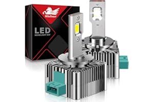 WinPower D3S LED Bombilla Faros 35W 5200LM 6000K Blanco Frío Luz Carretera Cruce Xenon HID Kit de conversión, 2 Piezas