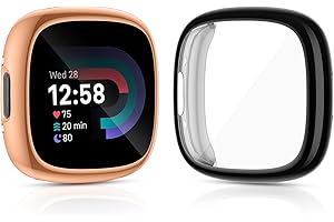 KIMILAR (2 Pack) Screen Protector compatible with Fitbit Versa 4, Fitbit Sense 2, Soft TPU Full Coverage Screen Cover Case compatible with Fitbit Sense 2, Fitbit Versa 4 Smartwatch