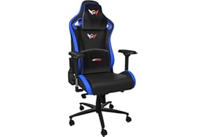GT OMEGA SPORT Racing Gaming Chair with Lumbar Support - Ergonomic Office Chair with 4D Adjustable Armrest & Recliner - PVC Leather Esport Seat for Ultimate Gaming Experience - Black Next Blue