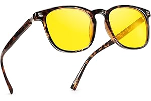 TJUTR Night Driving Glasses for Women Polarised Yellow Lens Anti-Glare Headlight Night Vision Glasses Glare Guard at Nighttime/Rain/Fog