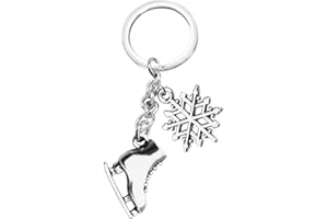 AKTAP Ice Skate Pendant Keychain Sport Skater Jewelry Snowflake Gift for Skate Lovers