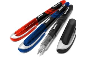 ZEBRA PEN Cebra Fuente - Desechables Pluma Estilográfica - Colorido Tinta - Negro, Azul, y Rojo