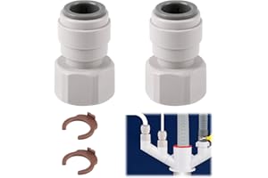GBULTR 2PCS Female 1/2" BSP to 12mm Push Fit Water Adaptors Water Pipe Plumbing Fittings Push Pipe Connector Water Adapter Filter Garden Irrigation Car Washing RV Plumbing Push Fit Plumbing Fittings White