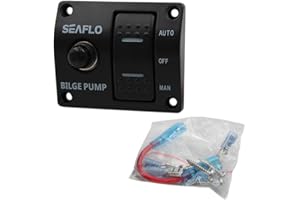 D DOLITY 12V,24V Panneau de Commutateur de Pompe de Cale à 3 Voies Automatique/Off/Manuel SFSP-015-02 avec Indicateur LED