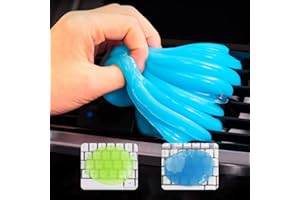 Gel de Nettoyage de Voiture, Gel Nettoyant Clavier, Gel Anti-Poussière pour Voitures, 2 Pièces Kit Nettoyeur Clavier, Nettoie la Poussière pour Ordinateurs Portables, Imprimantes, Claviers(Bleu+ Vert)