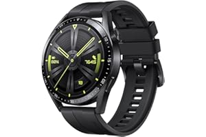 HUAWEI Watch GT 3, 46 mm, Boîtier en Acier Inoxydable, iOS&Android, Longue autonomie, AI Running Coach, 100+ Modes Sport, Surveillance du SpO2, Surveiller Votre Rythme Cardiaque, Noir