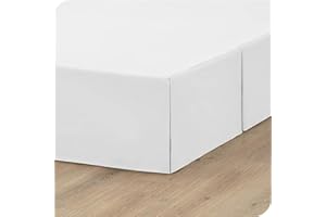 ISZI Rivestimento per Giroletto Matrimoniale Vestiletto Matrimoniale Coprirete Singolo Gonna da Letto Gonna Letto con Volant Gonna da Letto Facile da Installare da 35Cm,Bianca,180 * 200+35cm