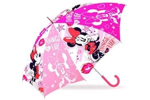 Kid Licensing Paraguas 46CM Auto Minnie, Juventud Unisex, Multicolor, Talla Única