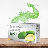 Eucee Vitamin C chewable Tablets 500 mg-Immunity-antioxidant-skincare(120 tablets) (Green Mango)