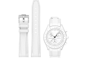 HEYOZURY Uhrenarmband für Moonswatch Watch, gebogenes Gummiarmband, kompatibel mit Omega X Swatch, 20 mm, Silikon-Uhrenarmband, für Herren und Damen, Ersatzarmband, Omega MoonSwatch Speedmaster, keine
