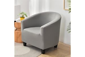 Fansu Funda de Sillón Elástica Chesterfield, Elegante Moda Color Sólido Funda de Sofá, Universal Individual Fundas Protector de Butaca para Club, Recepción, Dormitorio (Gris Claro)