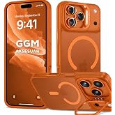 GGM GİYİM &amp; AKSESUAR MagSafe ile Uyumlu Kamera Lens Hediyeli Mat Şeffaf PC Telefon Kılıfı &ndash; Manyetik Standlı, Darbe Emici (Tu