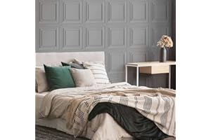 Graham & Brown Fresco Grey Wood Panelling Wallpaper