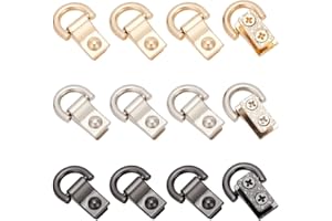 WADORN 12 Stück Geldbörsen-Seitenclip-Schnallen, 3 Farben Handtasche Aufhängung Verschlüsse Umhängetasche Kettenriemenverbinder Mit D-Ring Legierung Druckguss Tasche Hardware Zubehör