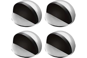 THSIREE 4PCS Door Stops, Stainless Steel Door Stopper Floor Mounted, Oval Adhesive Door Stop with Adhesive Pads