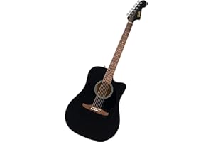 Fender CA Debut Guitarra Redondo Dreadnought CE Acústica, Guitarra para Principiantes, con 2 Años de Garantía, Black