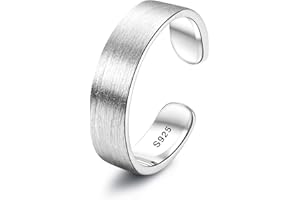 Chriscoco 925 Silber Ringe für Damen Verstellbare Ring Bandring Verlobungsring Eheringe Daumenring Verstellbar Offener Ring für Damen Herren 2/3/4/5/6/8/10/15MM