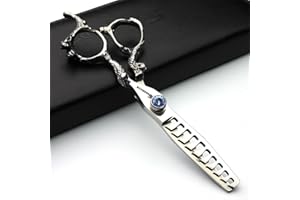 AXEMOORE Giappone 6/7/8/9 pollici hair professional stylist, forbici, parrucchiere studio, strumento di styling professionale, forbici (Cesoie di diradamento da 6 pollici)